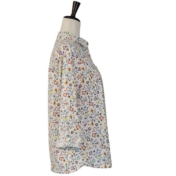 Croft & Barrow Multi Color Floral Roll Tab Sleeve Button Down Shirt Size S - Picture 3 of 9